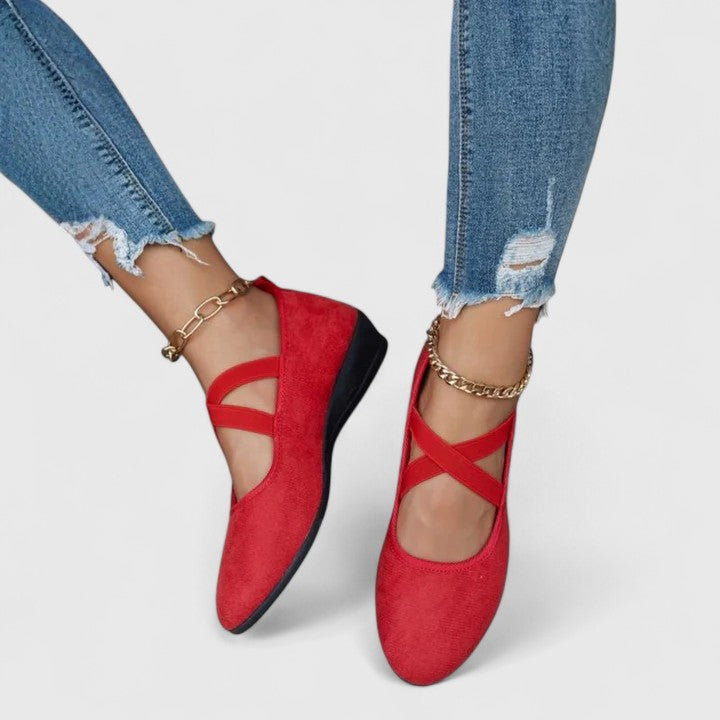 Comfortable women's orthopedic slip-on shoes for daily wear, walking, and casual outings. Excellent arch support.
