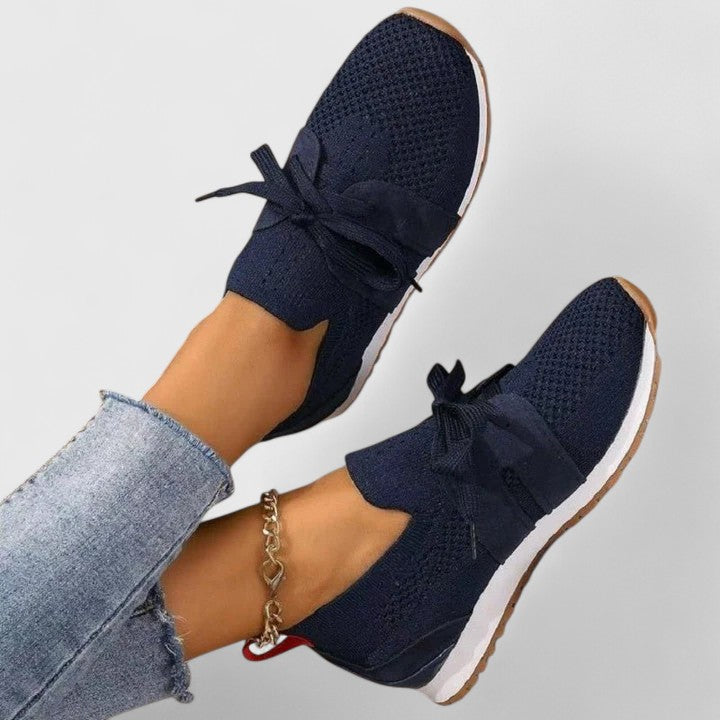 Comfortable women's orthopedic walking sneakers, slip-on design with arch & foot support.