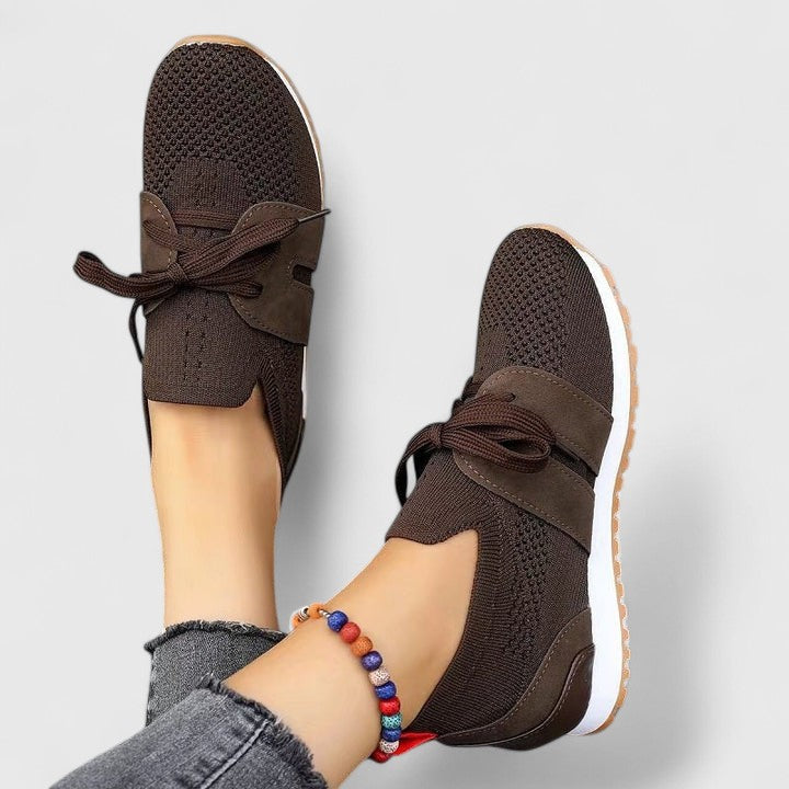 Breathable women's orthopedic casual sneakers with non-slip sole for arch support & comfort.