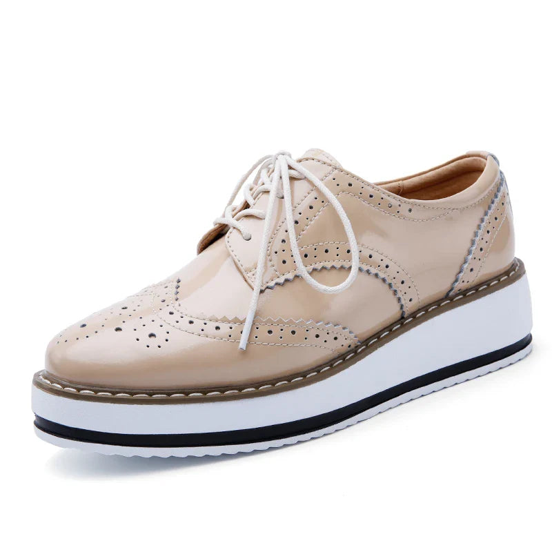 Fashionable women's dress/casual perforated platform oxfords, ready for a stylish outing.
