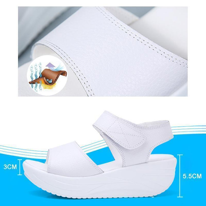 Women's summer footwear: comfortable platform wedge sandals with an elegant design