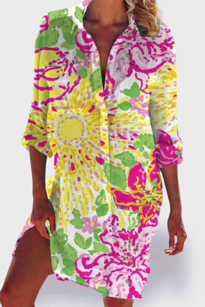 Women's comfortable relaxed fit midi dress for casual summer style.