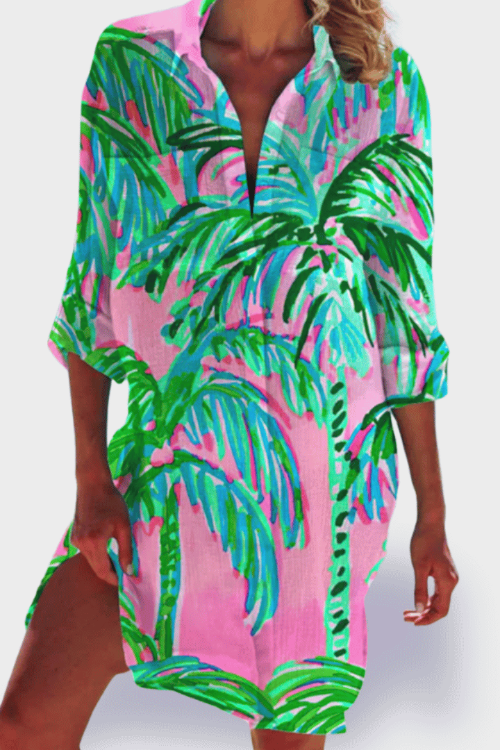 Flattering women's midi dress with relaxed fit, ideal for comfortable summer fashion.