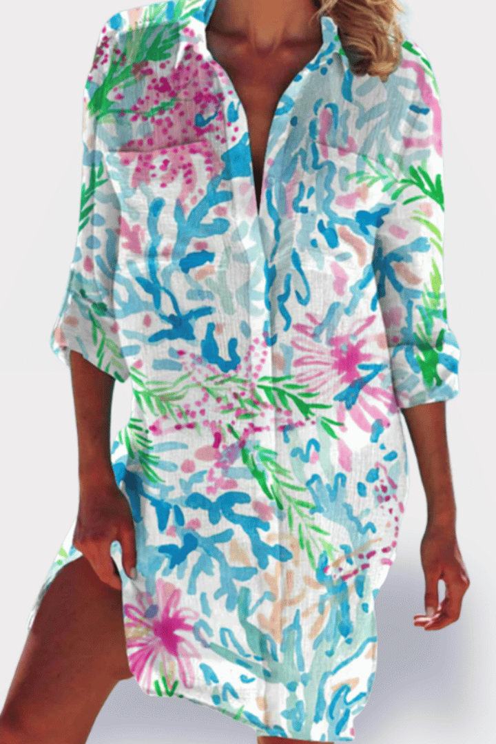 Machine washable women's comfortable midi dress, relaxed fit for easy, everyday style.