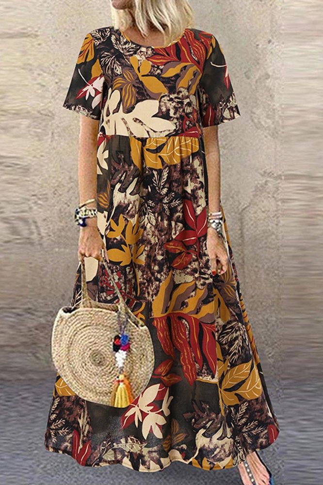 Elegant relaxed fit women's long maxi dress, ideal for versatile summer fashion & comfortable everyday wear.