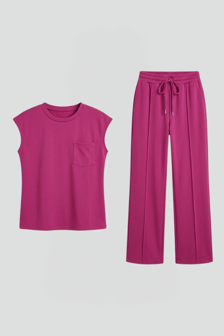 Women's comfortable short-sleeve top and shorts loungewear set for ultimate relaxation at home.