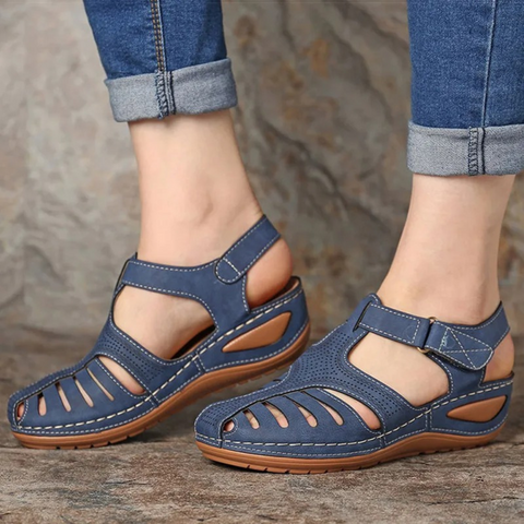 Comfortable women's summer sandals with a unique cutout design and adjustable strap for a secure fit
