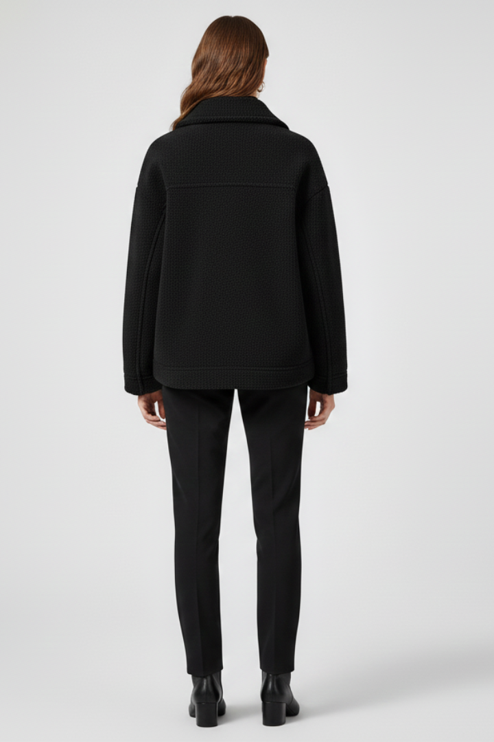 Versatile women's button-front fleece jacket. Cozy outerwear for casual wear, chic fall & winter fashion styles.