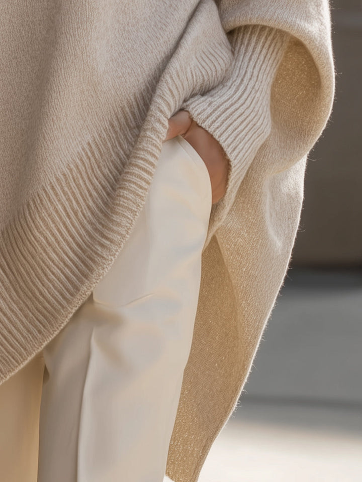 Soft women's oversized long sleeve sweater, a relaxed fit for cozy fall and winter everyday wear.