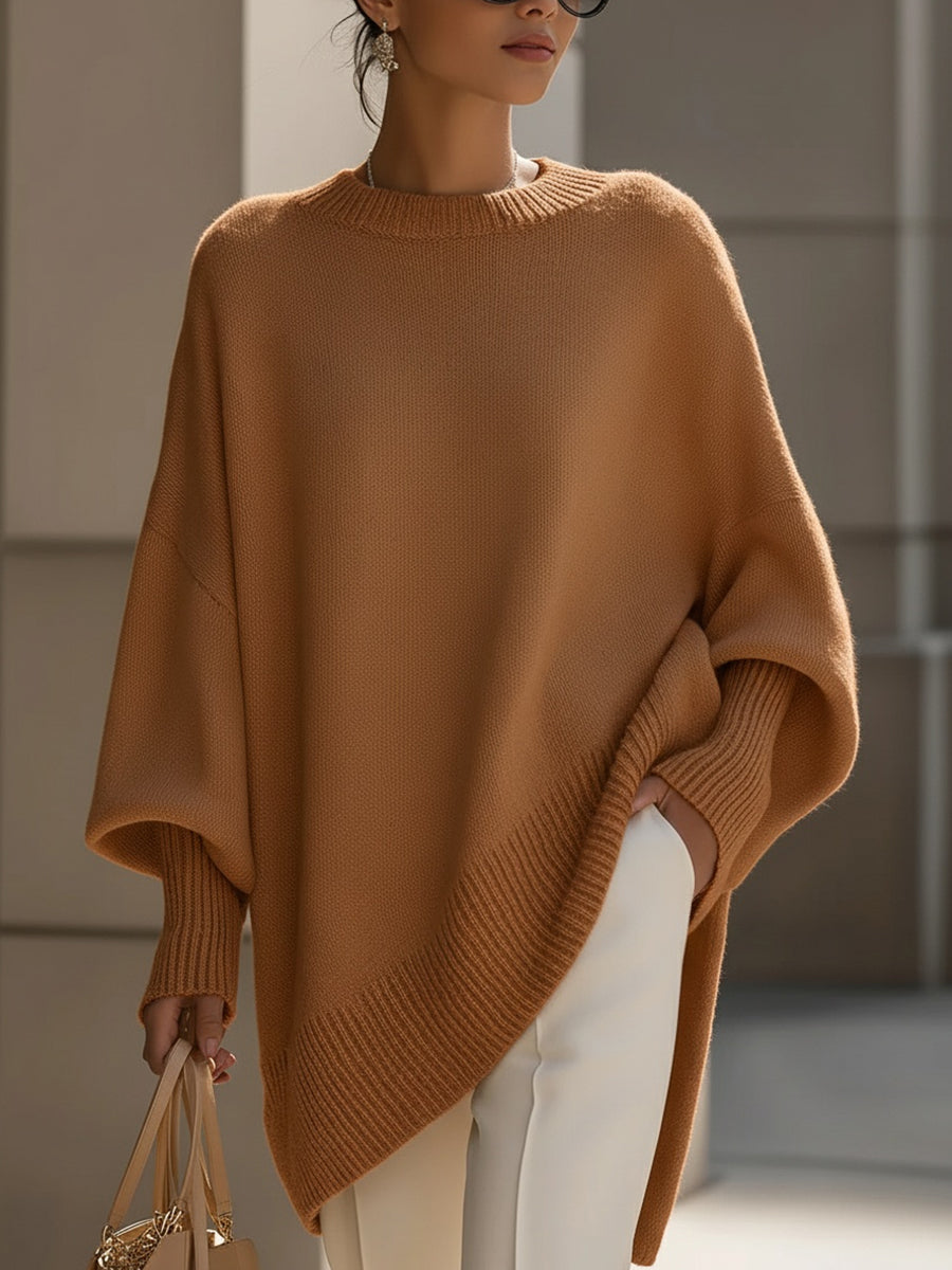 Versatile women's oversized long sleeve sweater, comfortable for everyday wear and chic casual style.