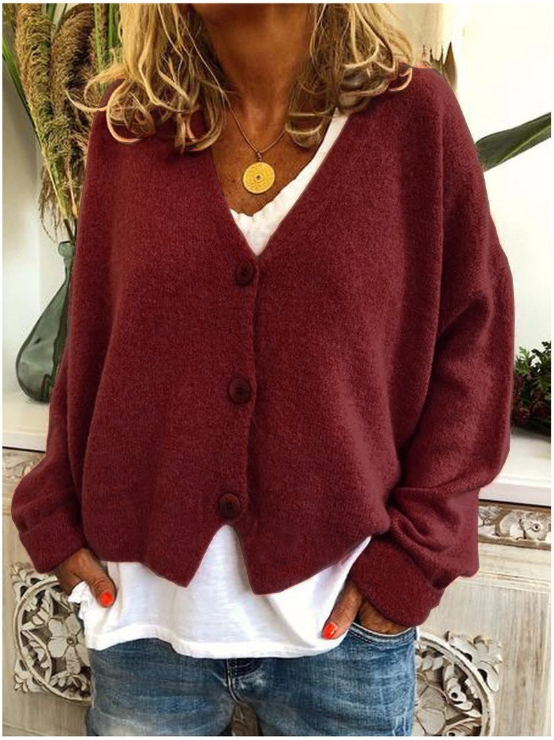 Black women's cozy soft everyday cardigan, essential for versatile fashion & comfort.