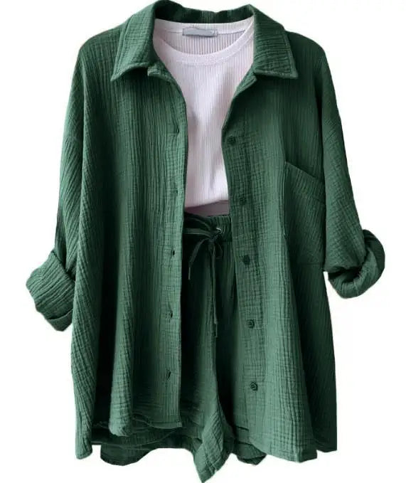 Stylish women's crinkle lounge set in a deep plum, offering comfort and a chic look for casual occasions.