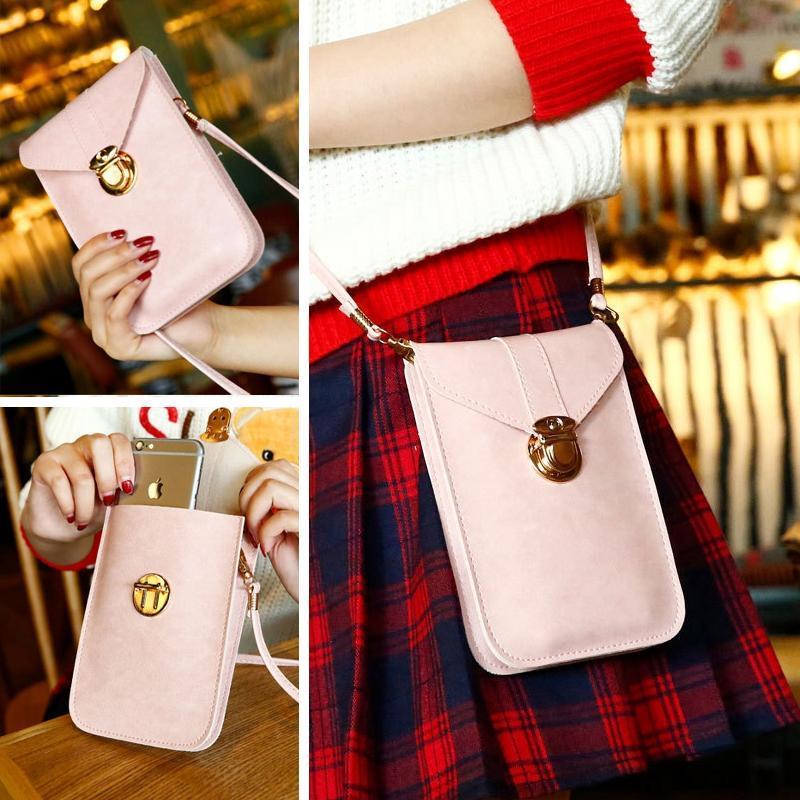 Women's fashion gift: Touchscreen crossbody phone holder bag, durable PU leather, an everyday essential