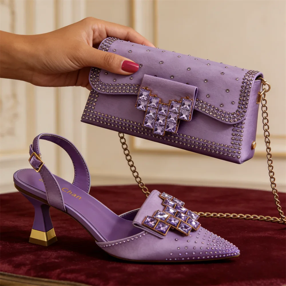 Elegant women's crystal pointed toe pumps. Perfect heels for wedding guests, galas, and evening formal wear.