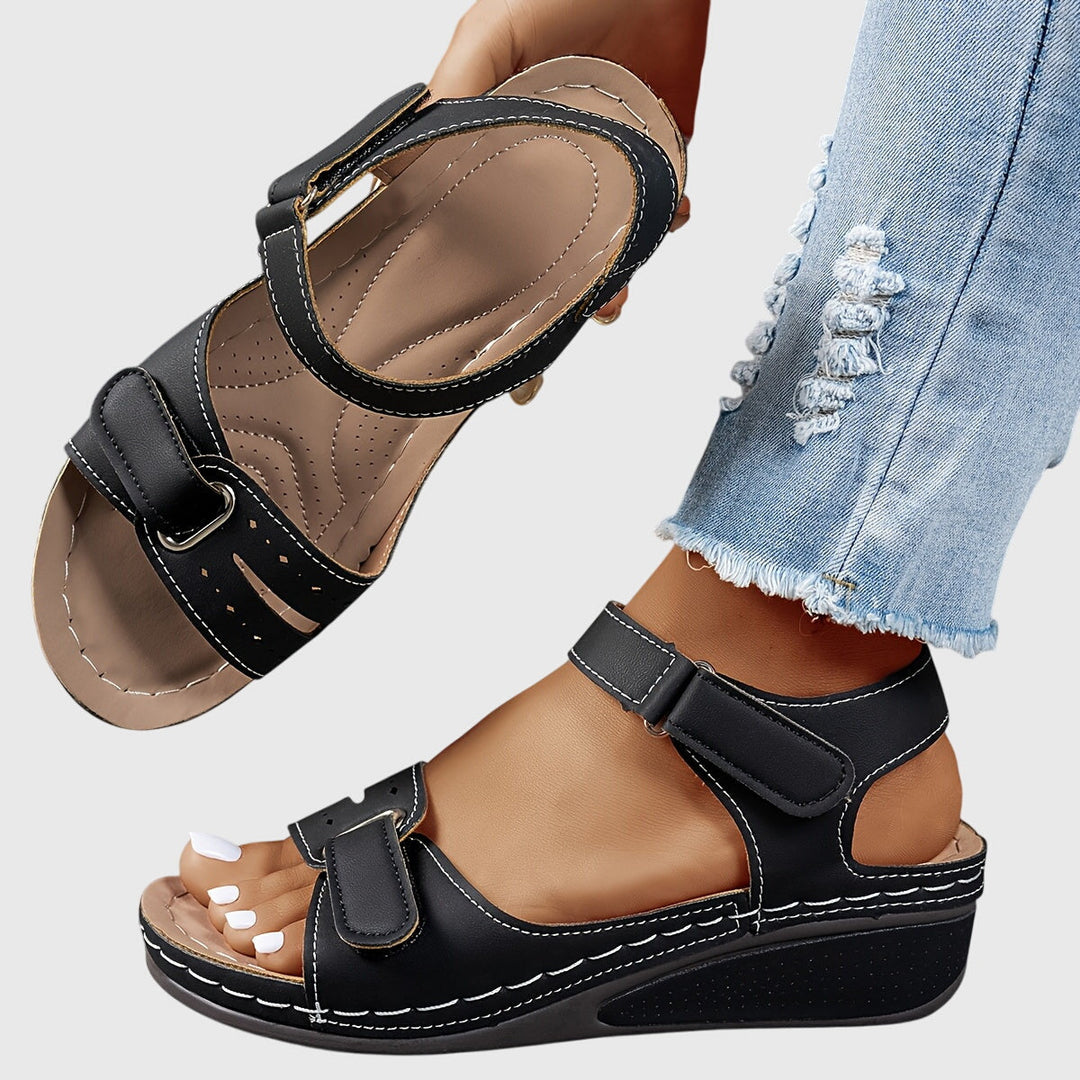 Summer women's casual comfort sandals featuring crystal accents and excellent foot support.
