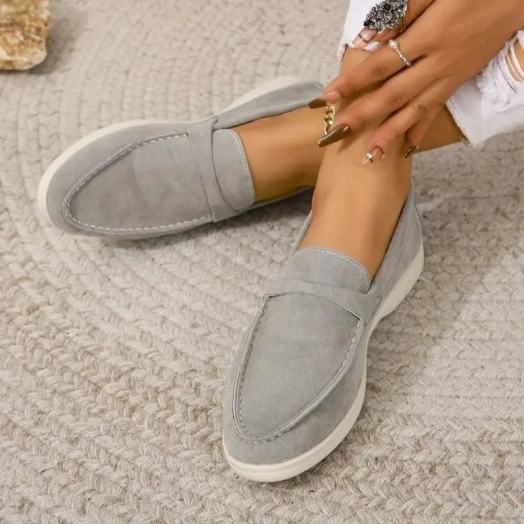 Comfortable flat slip-on loafers for women, ideal for spring, fall, and everyday style.