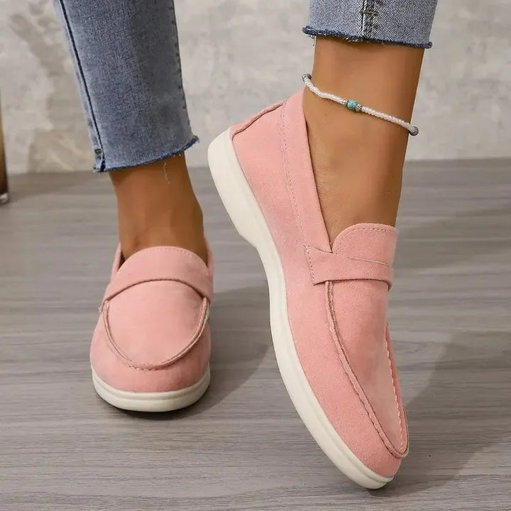 Women's fashion slip-on loafers with cushioned comfort, great for spring & fall.