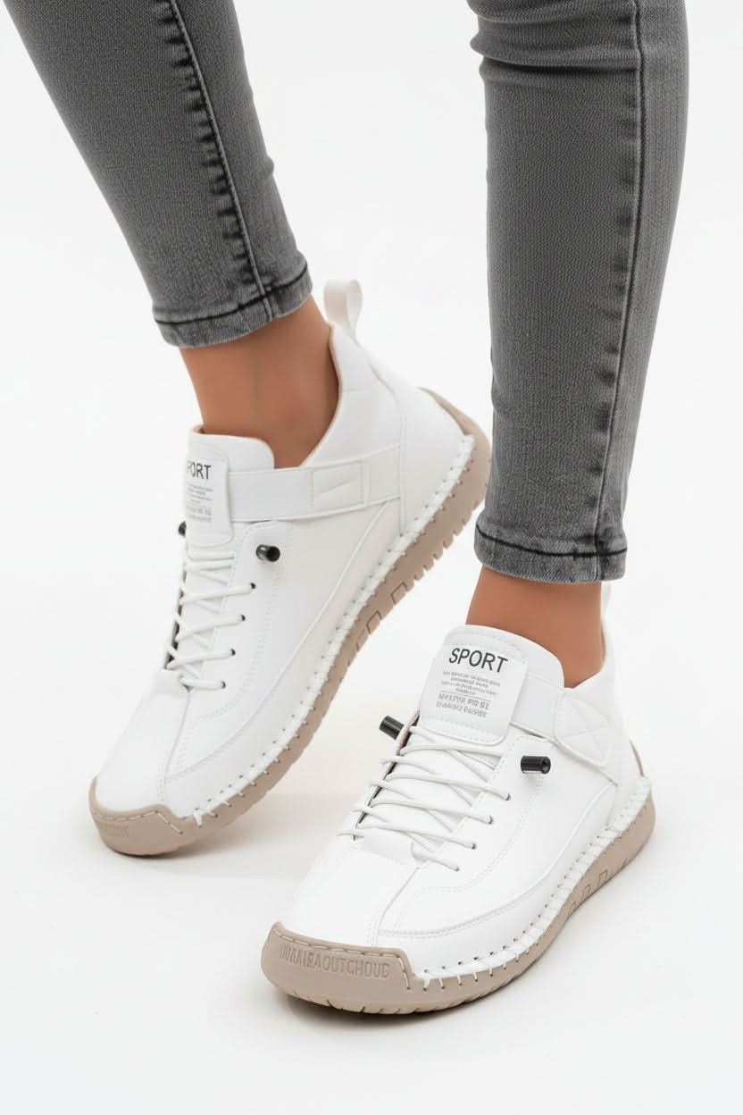 Lightweight women's cushioned wide walking shoes for comfortable daily wear.