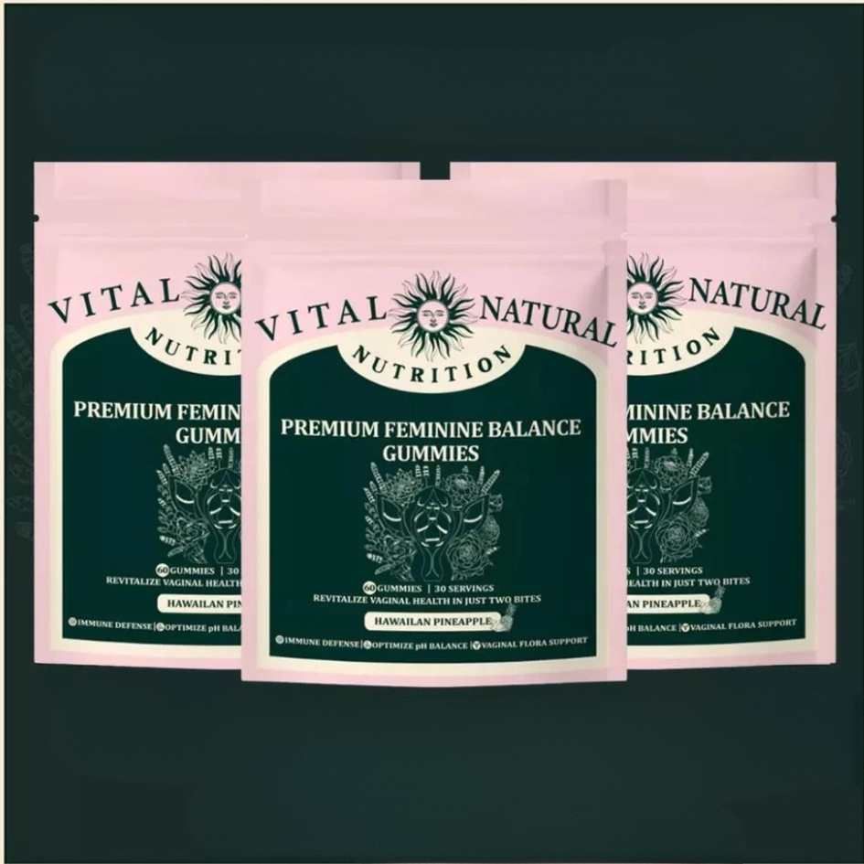 Pineapple-flavored pH balance gummies for women, promoting intimate health, immune support & natural balance.