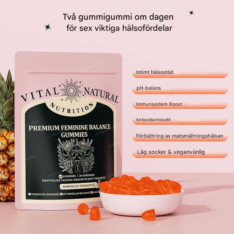 Daily pH balance gummies for women, supporting feminine health, vaginal comfort, and overall intimate wellness.