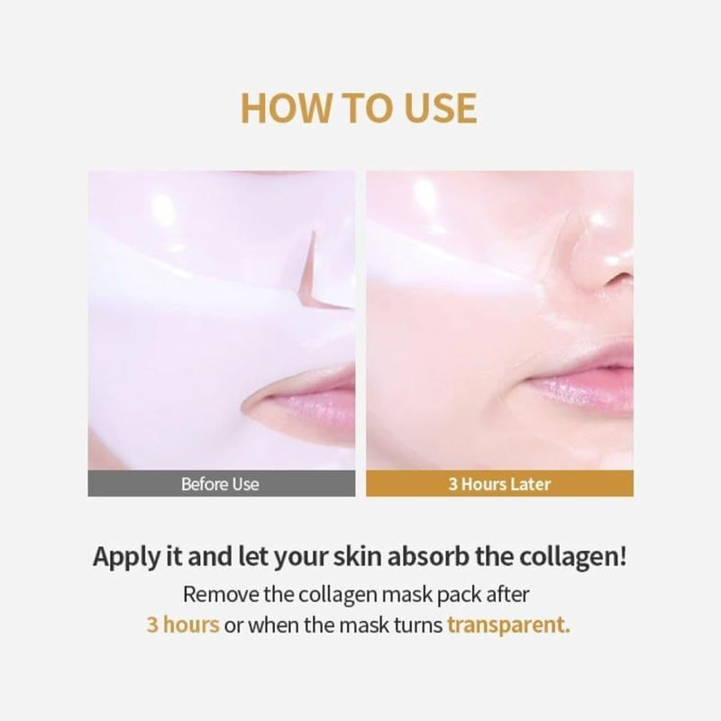 Detailed shot of the collagen mask texture for anti-aging and wrinkle treatment