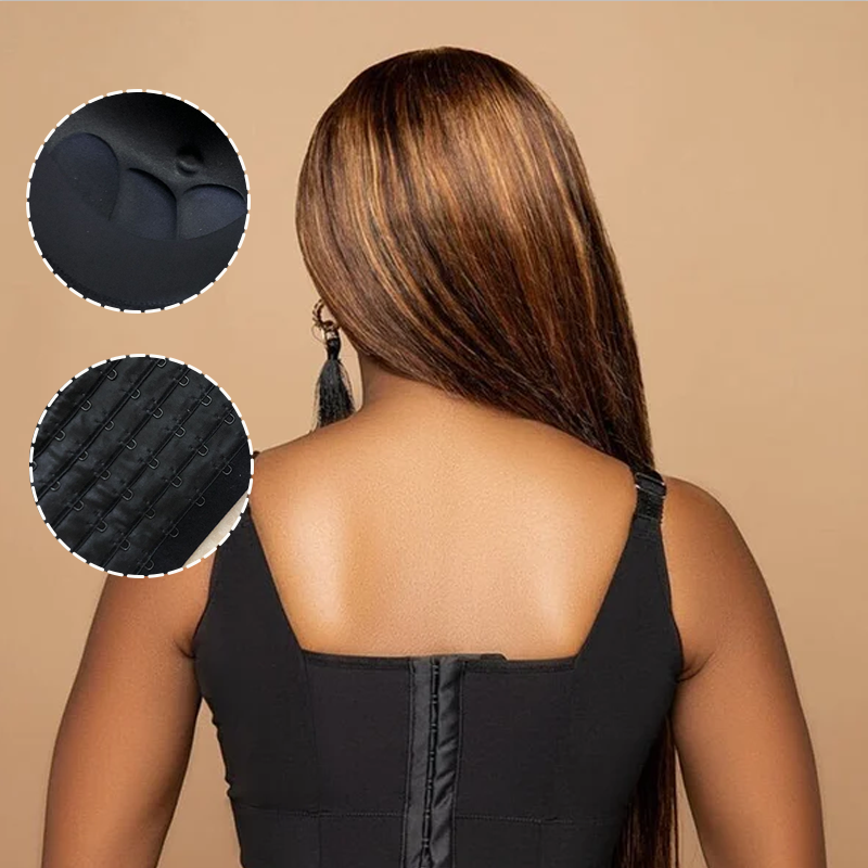 Side view of a women's deep cup bra, illustrating full coverage and supportive design