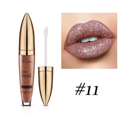 Diamond Sparkle Lip Gloss in hand, showcasing long-lasting shimmer, women's beauty & makeup cosmetic