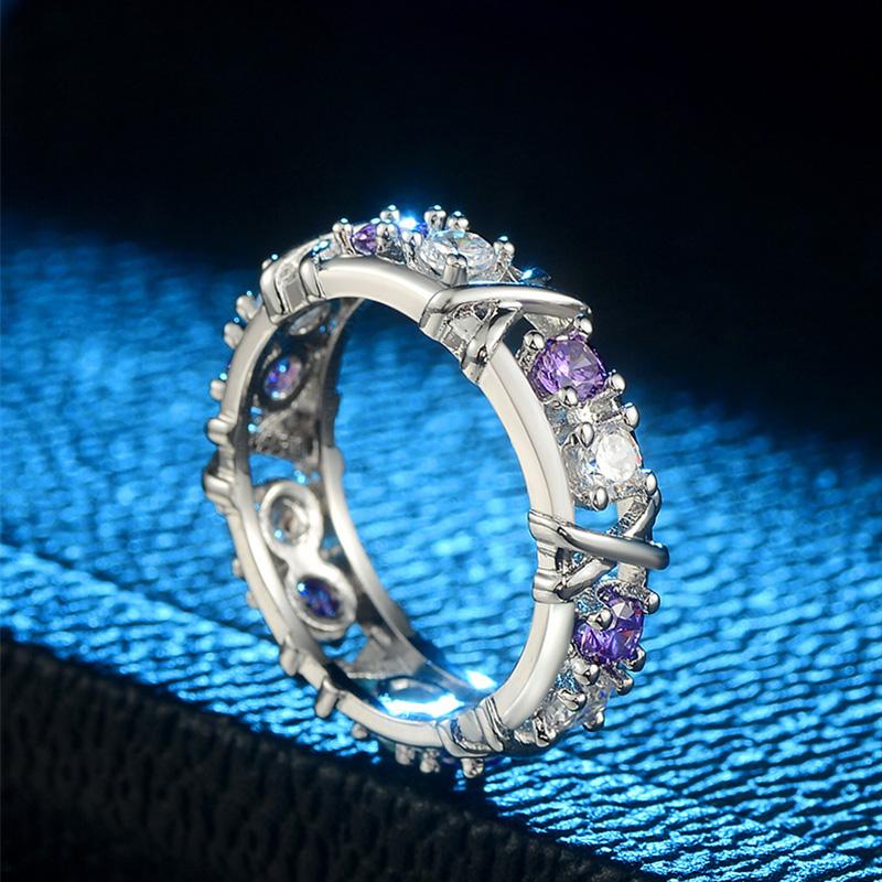 Stylish women's dichroic zircon ring, a timeless piece of jewelry