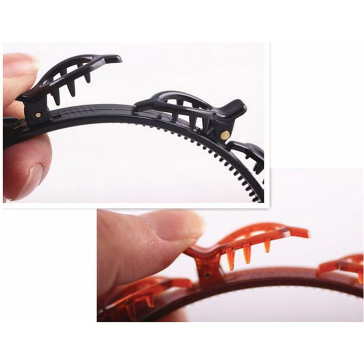 Fashionable resin hair accessory: Women's double bangs clip headband for effortless style