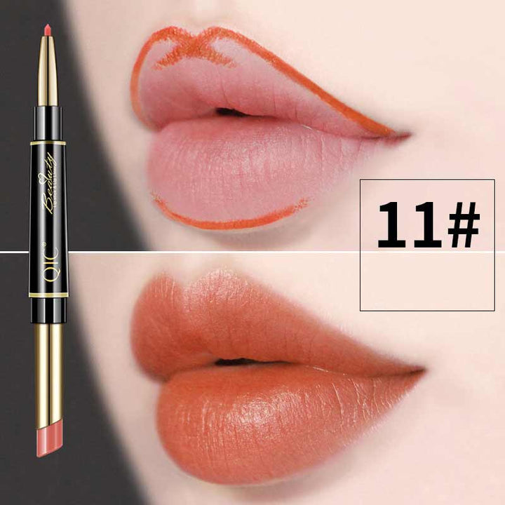 Long-lasting and waterproof lip liner and lipstick pencil, an automatic rotating cosmetic
