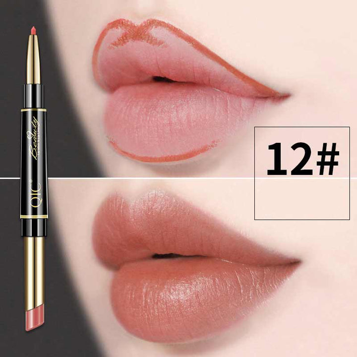 Cosmetics essential: women's auto-rotating lip liner and coordinating lipstick pencil