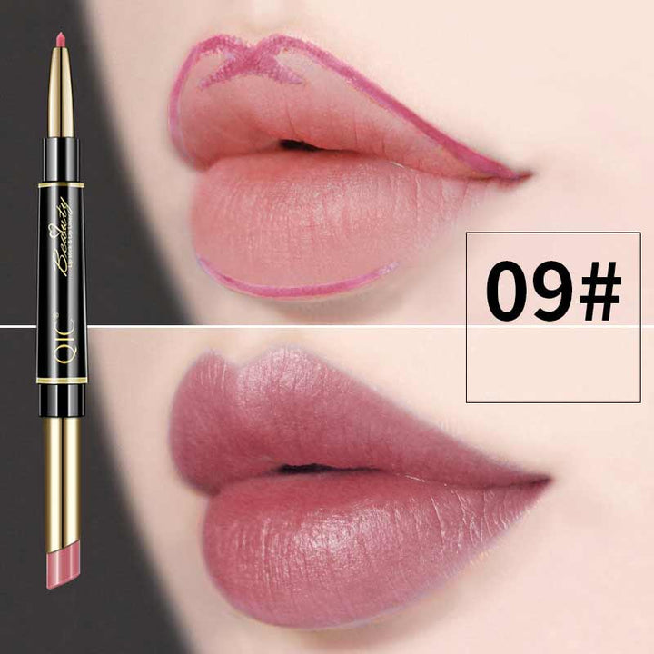 Achieve flawless lip makeup with this waterproof, long-lasting double-ended lip liner