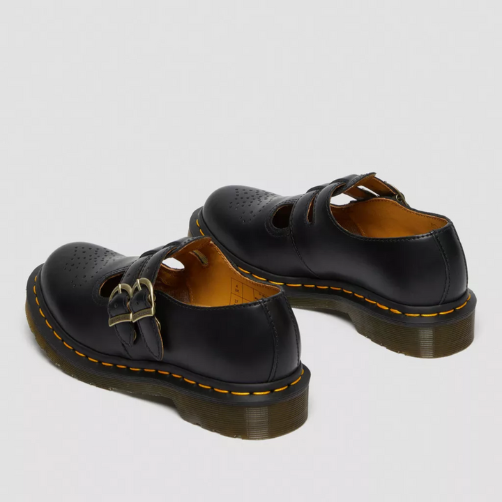 Edgy women's double buckle Mary Jane flats featuring a comfortable rounded toe for all-day wear.