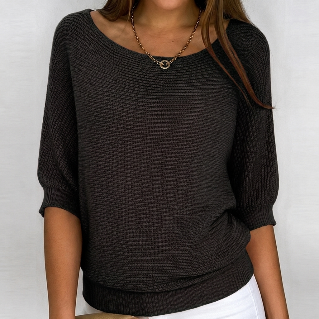 Stylish women's 3/4 sleeve knit sweater. Essential fall fashion piece, great for casual everyday comfort.