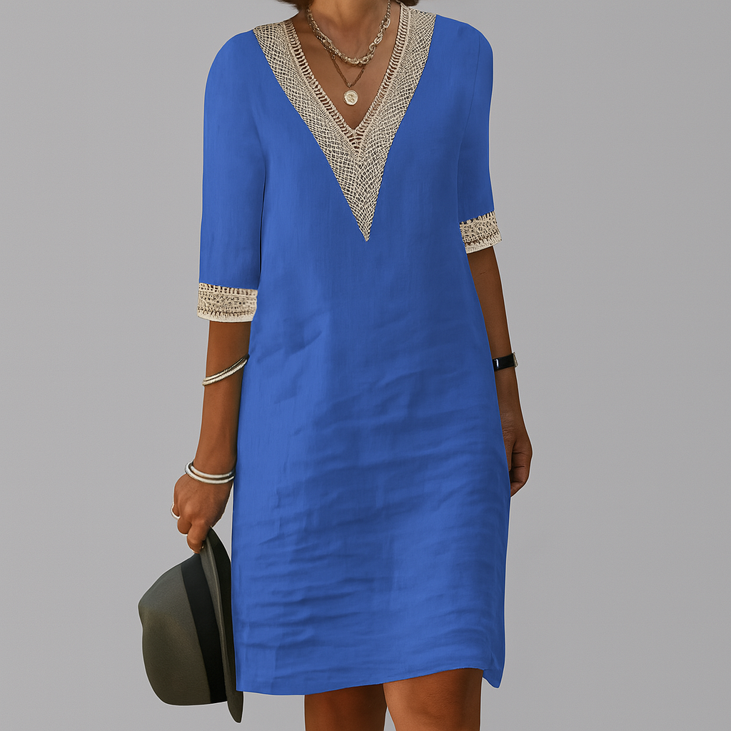 Effortless chic women's sleeveless summer midi dress, relaxed fit, perfect for beach or spring wear.