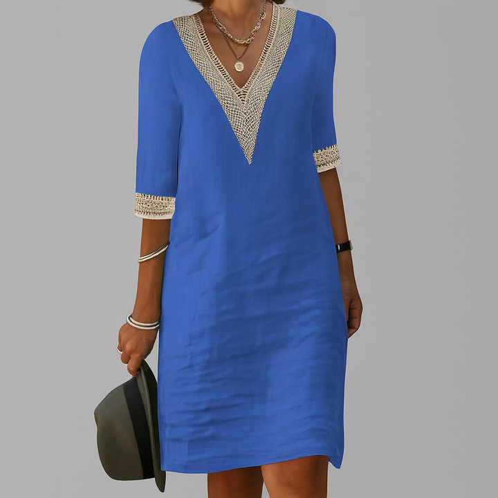 Effortless chic women's sleeveless summer midi dress, relaxed fit, perfect for beach or spring wear.