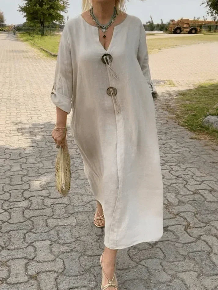 Black relaxed fit tunic dress for women. Comfortable, casual chic, and versatile for summer everyday wear.