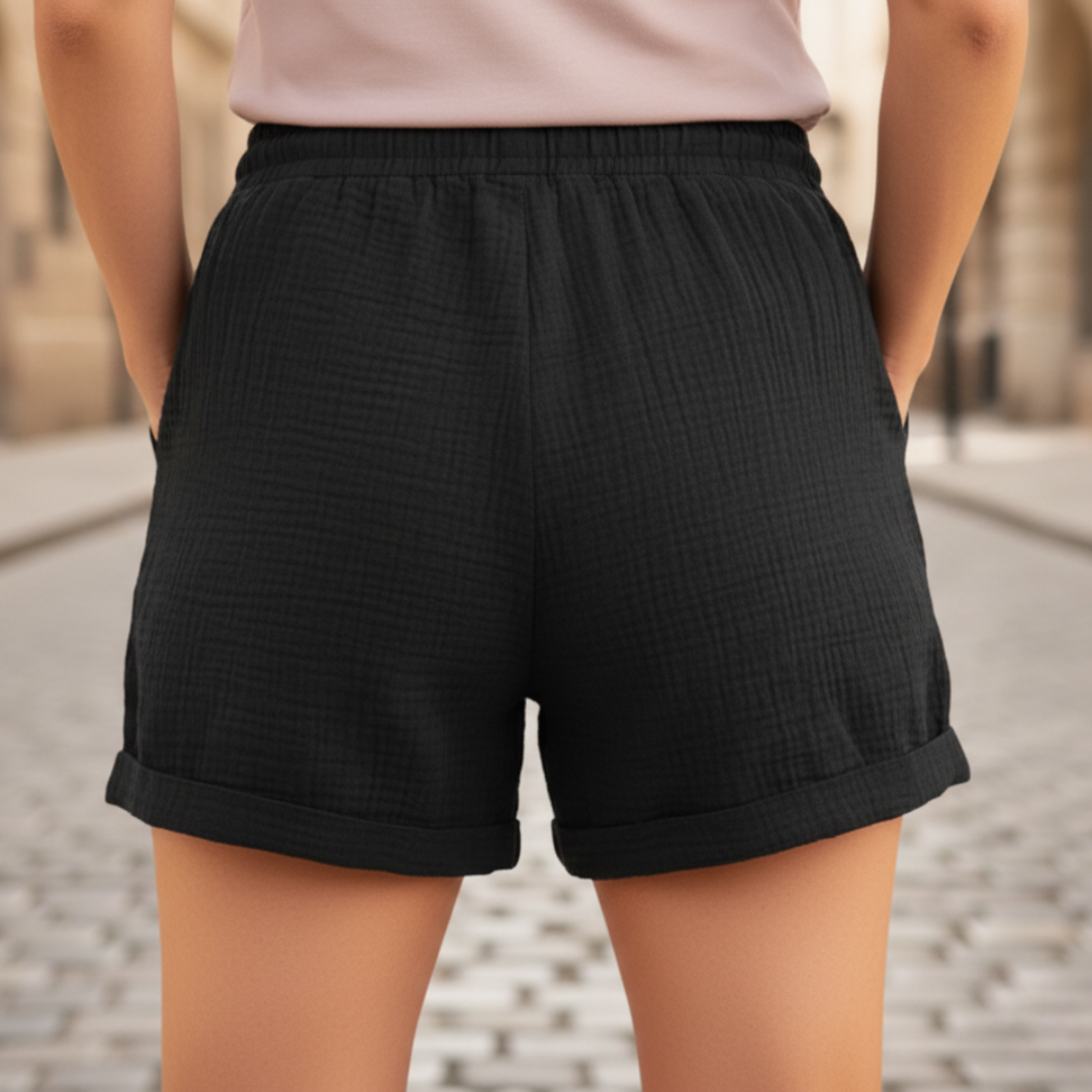 Relaxed fit women's casual shorts with an adjustable drawstring for ultimate summer comfort.