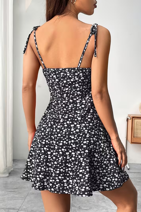 Chic women's floral strapless slip dress, comfortable for summer parties, day wear, or elegant night outs.