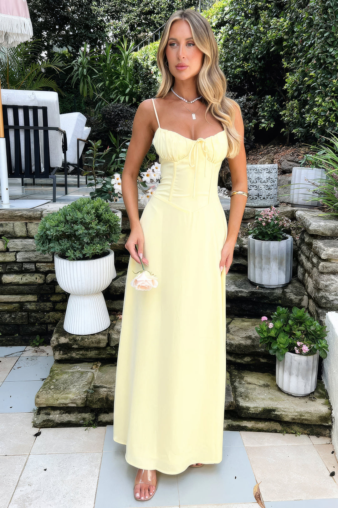 Soft, comfortable sleeveless A-line maxi dress for women, a summer fashion essential.
