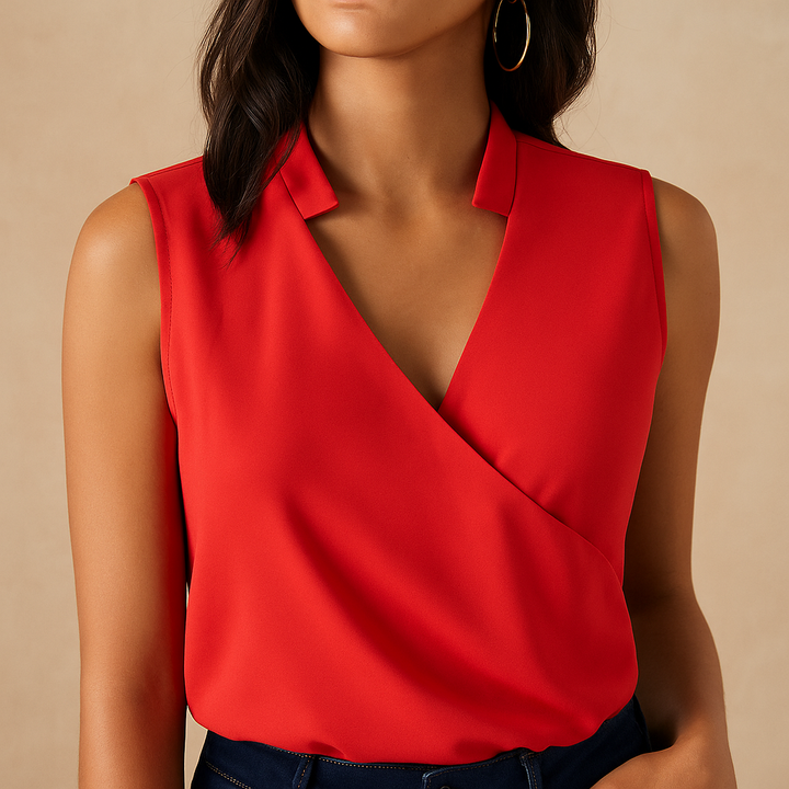 Chic women's sleeveless summer top with a relaxed fit, ideal for effortless casual warm weather apparel.