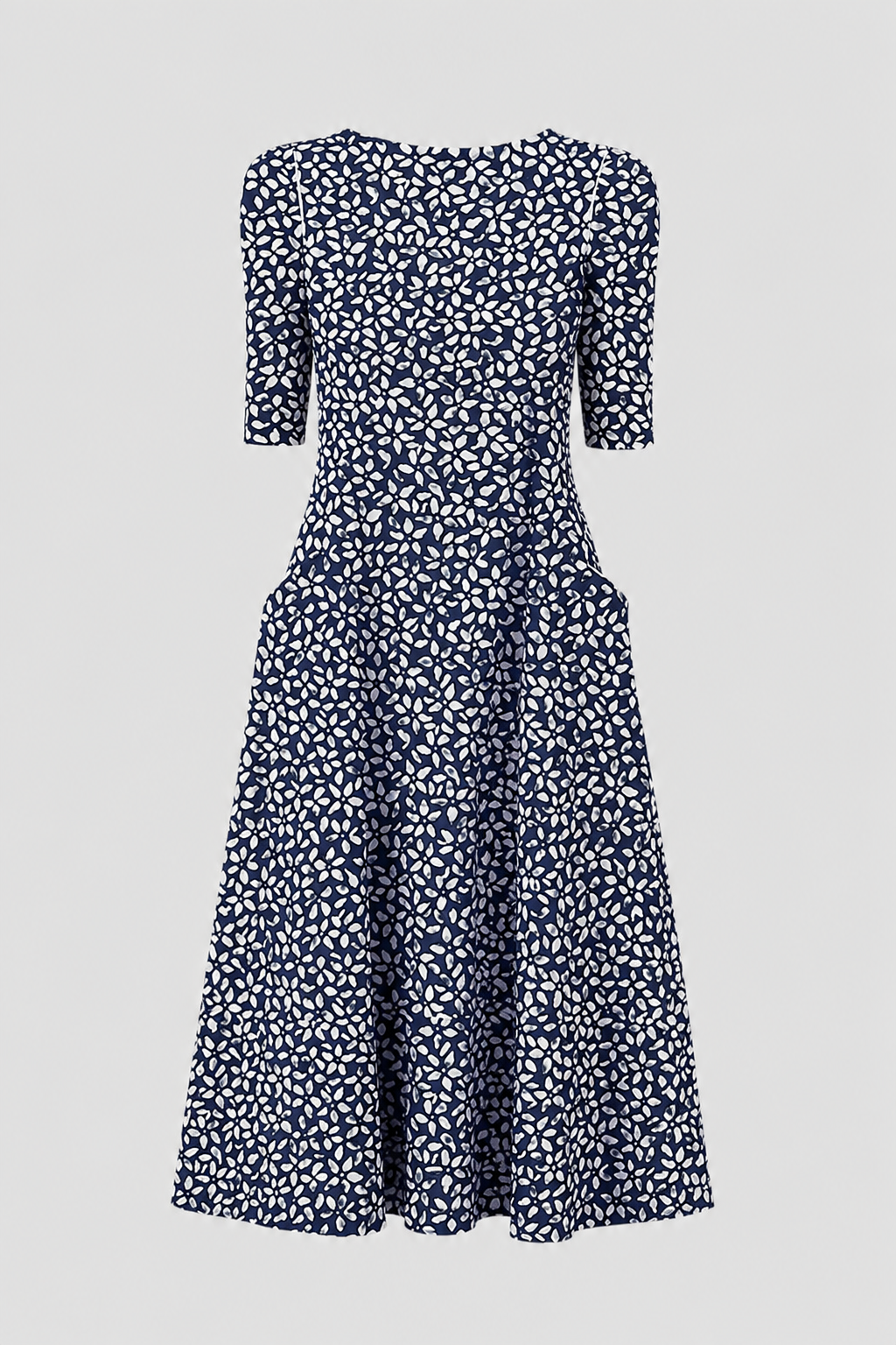 Stylish women's A-line occasion wear midi dress. Features short sleeves & elegant silhouette.
