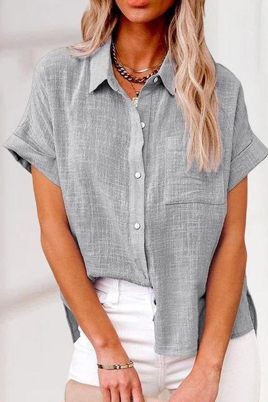 Women's tailored fit buttoned shirt, an elegant long sleeve blouse for polished office style & everyday wear.