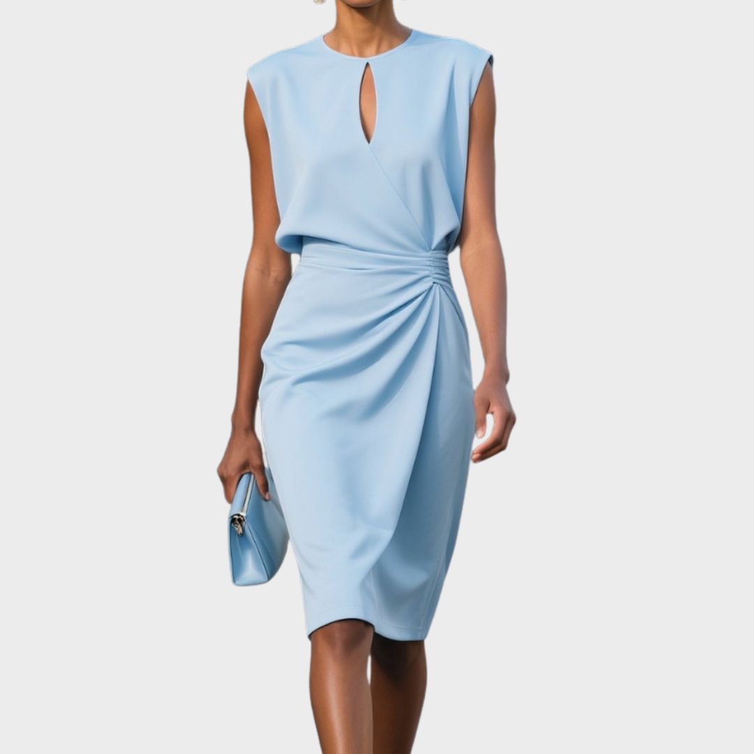 Women's elegant & comfortable sleeveless knee-length everyday dress, perfect for versatile fashion.