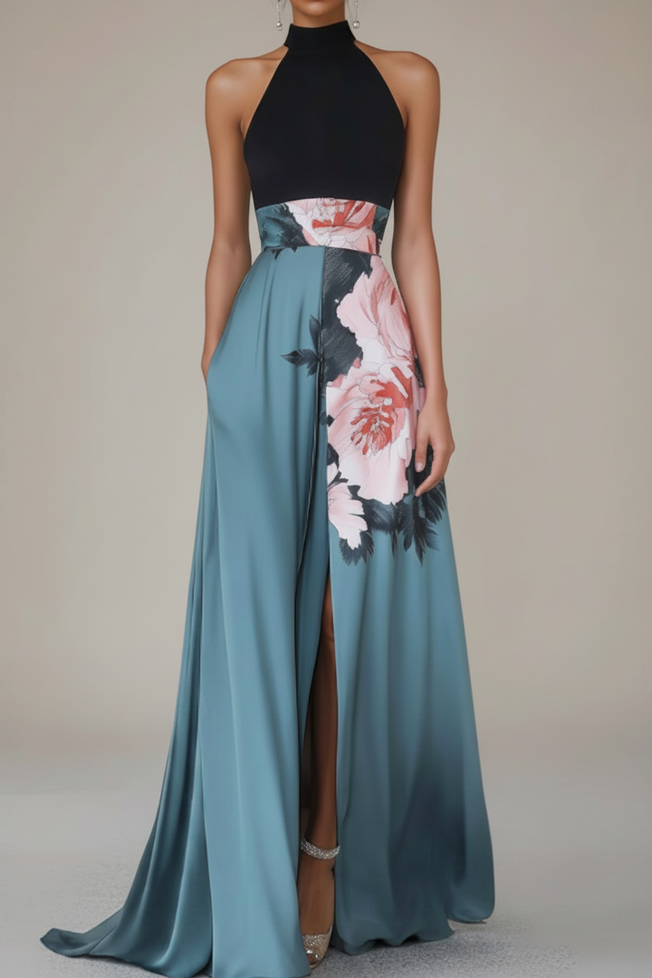 Comfortable & stylish women's floral sleeveless maxi dress, suitable for casual outings or elegant parties.