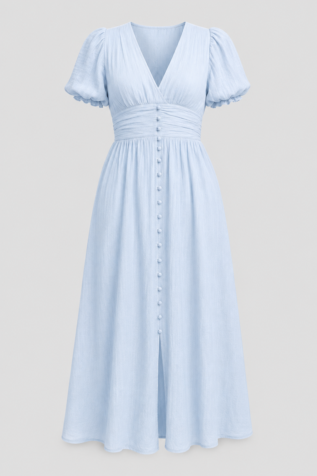 Vintage style women's long maxi dress with puff sleeves, a romantic choice for any event.