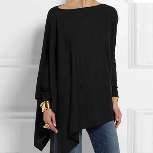 Women's elegant long sleeve top, chic & versatile for everyday wear or office.