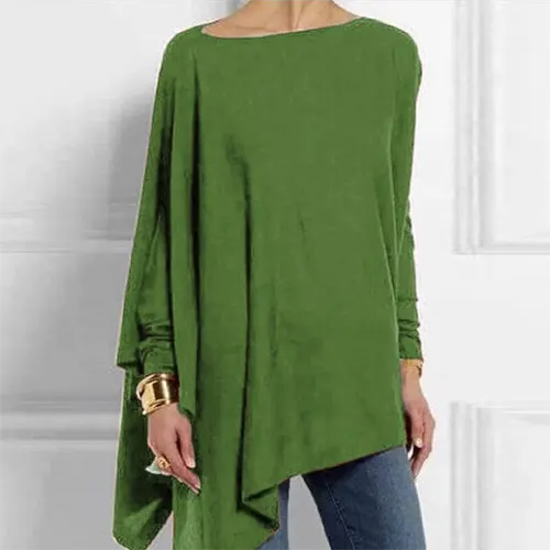 Multi-color women's elegant long sleeve top, chic versatile apparel for office, casual & plus size styles.