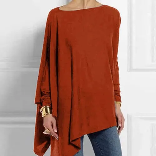 Stylish women's long sleeve top, elegant & versatile for office, casual chic, and everyday fashion.