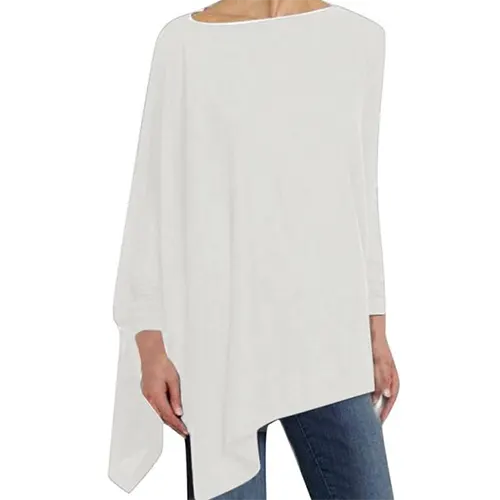 Modern elegant long sleeve top for women, chic versatile style for office, casual, and plus size fashion.